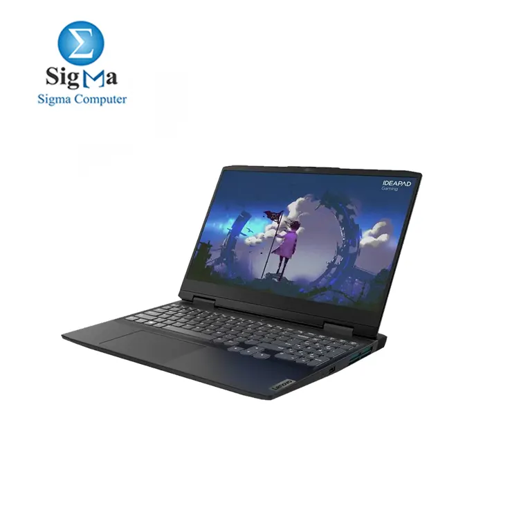 NOTEBOOK-LENOVO-CI5-IdeaPad Gaming 3-(82S900ELAX) I5-12450H (8C(4P+4E)/12T)-RAM 16G(2*8)SO DDR4 (MAX 16)-SSD 512GB GEN3+(M.2)-RTX3050 4G 85w-15.6-FHD-IPS-120Hz-(45Wh)-(170W)-RGB Backlit-Arabic